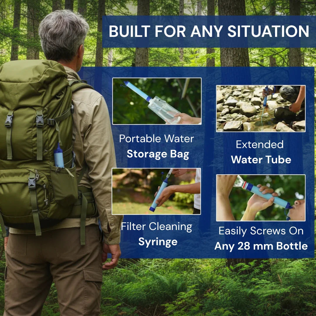 CALDERA-V1 Emergency Water Filter Straw (400 gal)